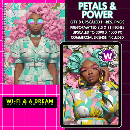 "Petals & Power" Upscaled PNG Bundle