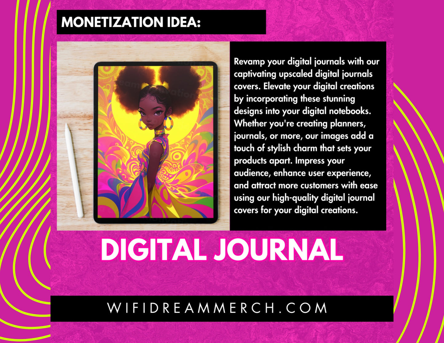 Retro Glow Upscaled PNGs | Journal Covers (Digital Download, AI Art, High-Resolution PNGs)