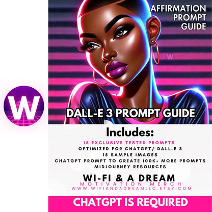 DALL-E 3 Prompt Guide, Affirmation Prompt Guide, Digital Art Prompts, AI Art Prompt Guide, Creative Business Guide, DALL-E Prompts for Artists, ChatGPT Art Prompts, Motivational Affirmation Guide, AI Art Creation Guide, Digital Download Prompts